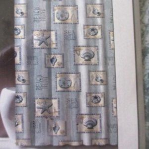 Famous Home Sanibel Blue Shower Curtain Seashells